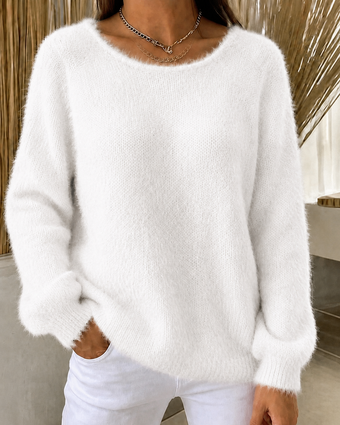 Women'S Solid Color Multi-Color Solid Color Long Sleeved Thin Sweater Top