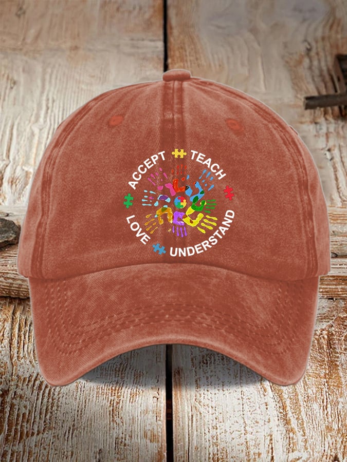 Women's Casual Autism Awareness Print Baseball Cap
