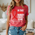 Blood Cancer Awareness Ribbon In This Family Nobody Fights Alone T-Shirt