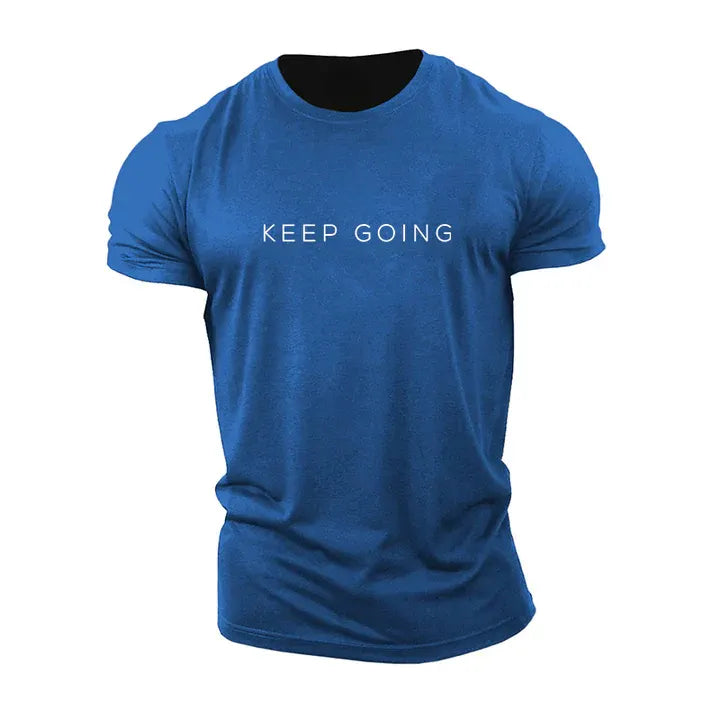 Men's Keep Going Crew Neck Cotton Short-Sleeve T-Shirt