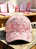 Pink Plaid Print Cap