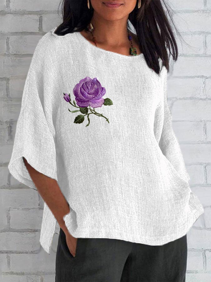 Women's Alzheimer's Purple Rose Casual Top