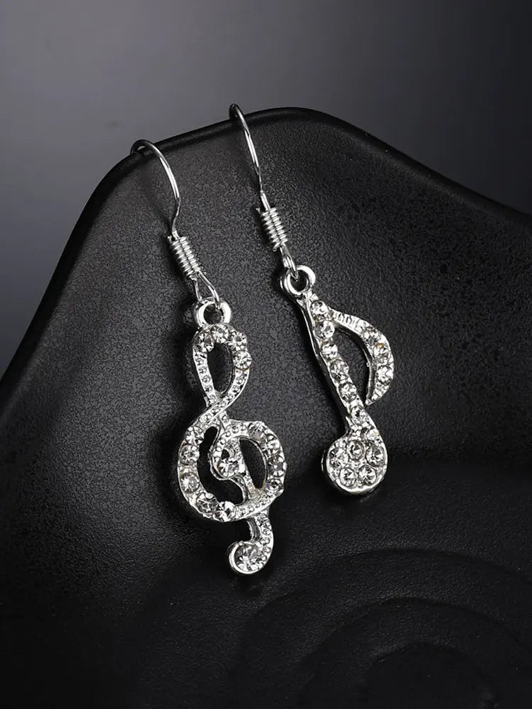 Asymmetrical Musical Note Earrings