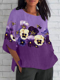 Women's Alzheimer's Purple Floral Print Top
