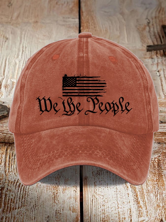 Unisex Distressed Washed Cotton Print Hat