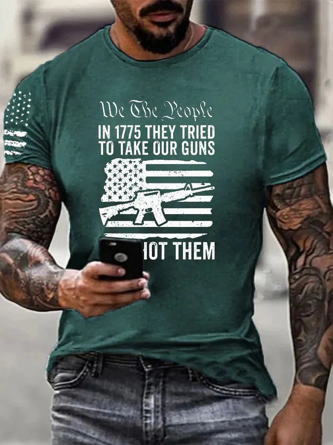 Independence Day Land Of The Free Pattern 100% Cotton T-Shirt