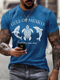 Men'S Retro Gulf Of Mexico Stay Salty Resist Often Printed Casual Crew Neck T-Shirt