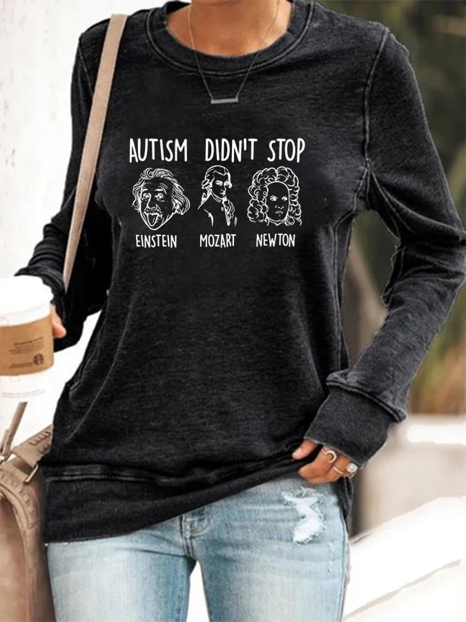 Women's Autism Printed Long Sleeve Sweatshirt
