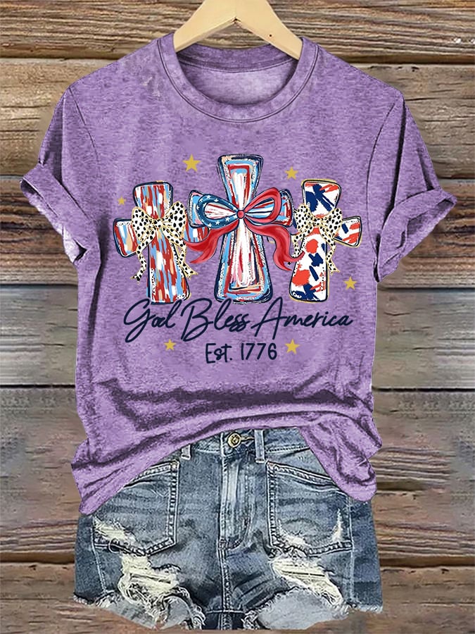 Women's  God Bless America Print T-Shirt