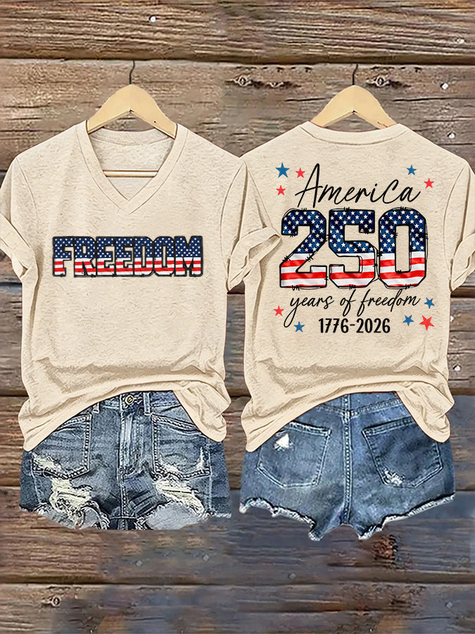 Women's U.S. Founding 250th Anniversary V-Neck T-Shirt