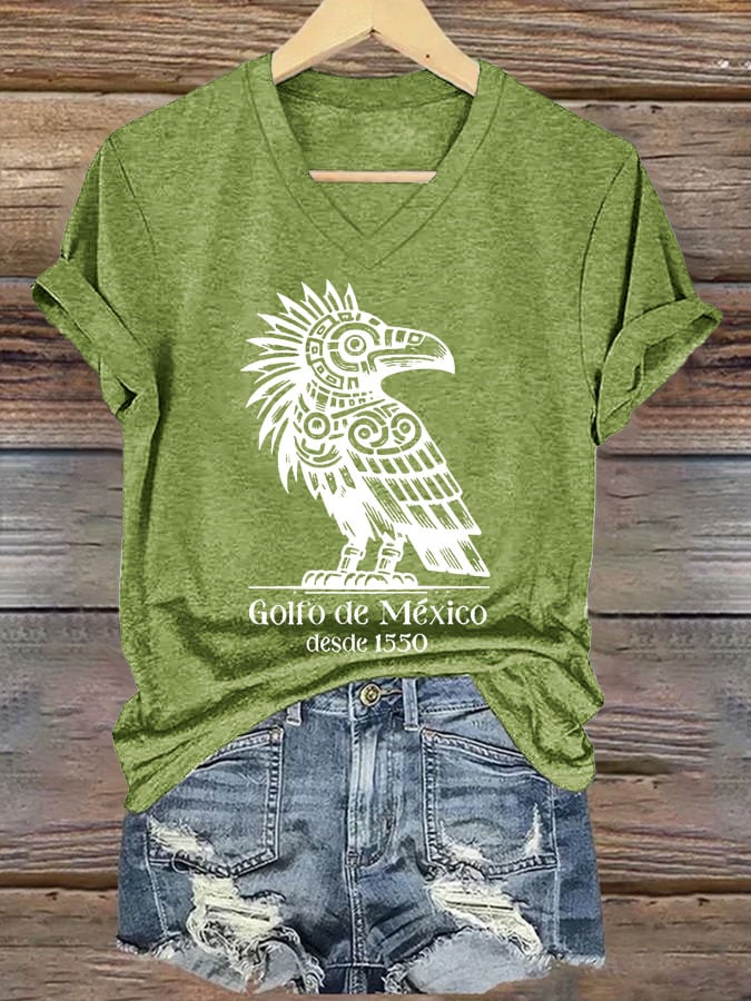 Women's Gulf Of Mexico Printed V Neck T-Shirt