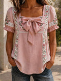 Women'S Pink Floral Breast Cancer Print Top