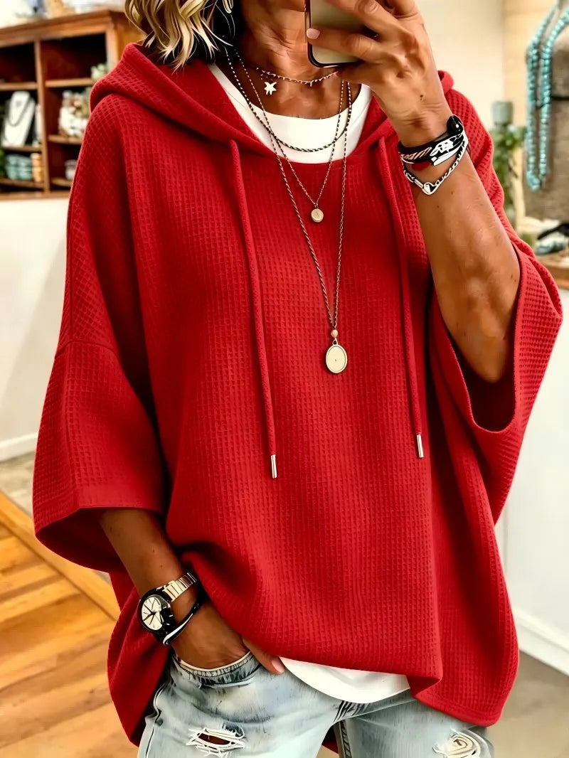 Women'S Waffle Weave Oversized Hoodie