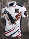 Men's Casual USA 250th Anniversary Print Polo Shirt