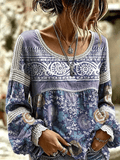 Women'S Casual Purple Floral Print Top