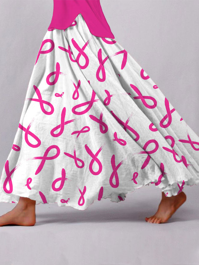Women's Breast Cancer Pink Ribbon Skirt