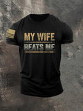 My Wife Beats Me  Pattern 100% Cotton T-Shirt