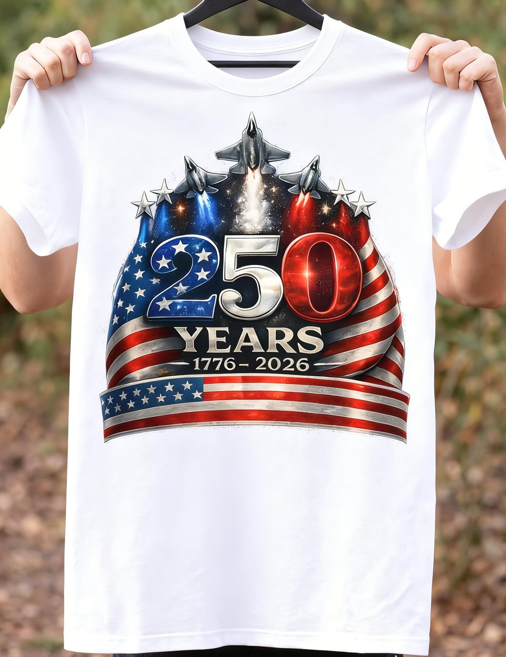 Men's 250th Anniversary Print Short-Sleeve Crew Neck T-Shirt