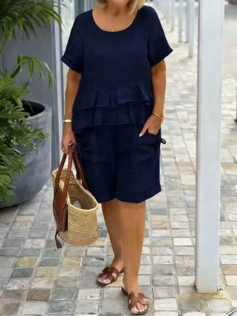 Fallon Top And Shorts Casual Suit