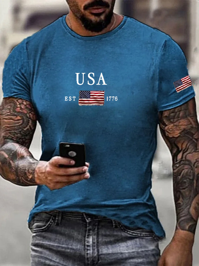 Men's Independence Day Printed Casual T-Shirt