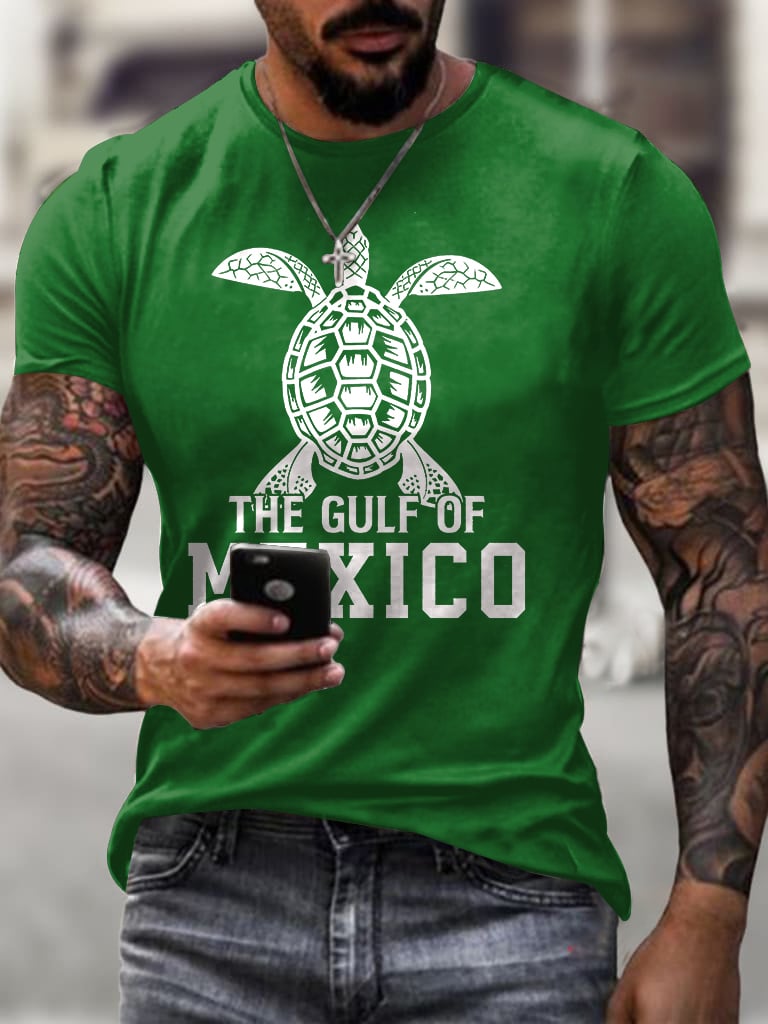 Men'S Retro Gulf Of Mexico Stay Salty And Resist Printed Casual Crew Neck T-Shirt