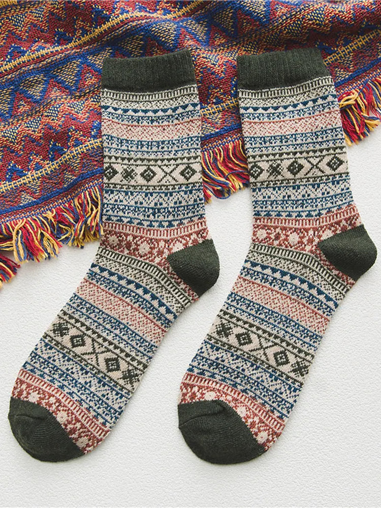 Soft Warm Retro Tribal Socks