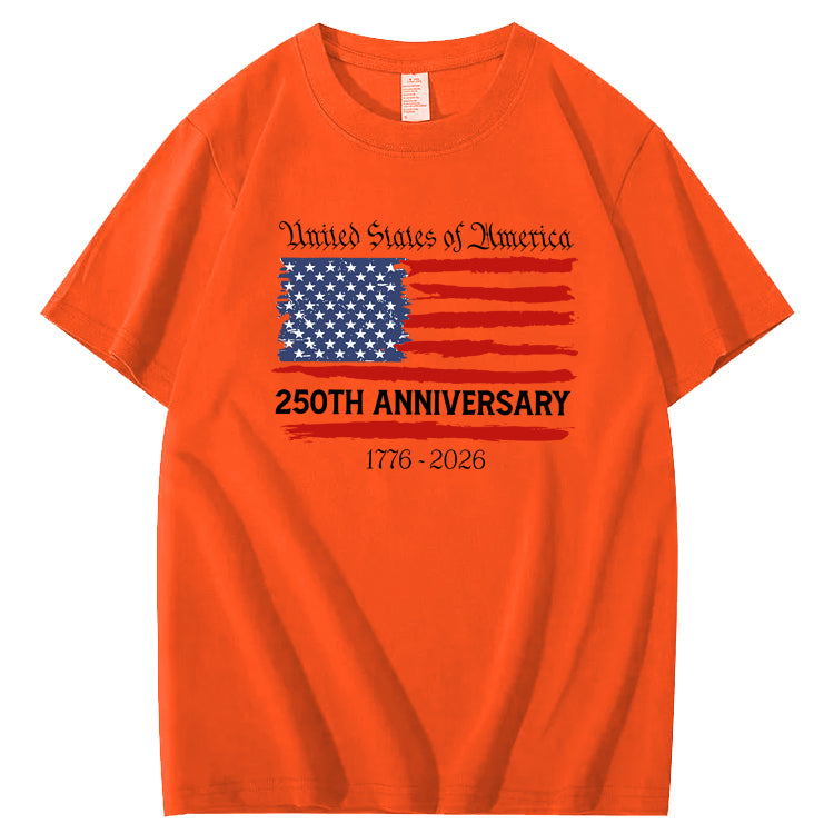 United States Of America 250th Anniversary 1776-2026 100% Cotton T-Shirt