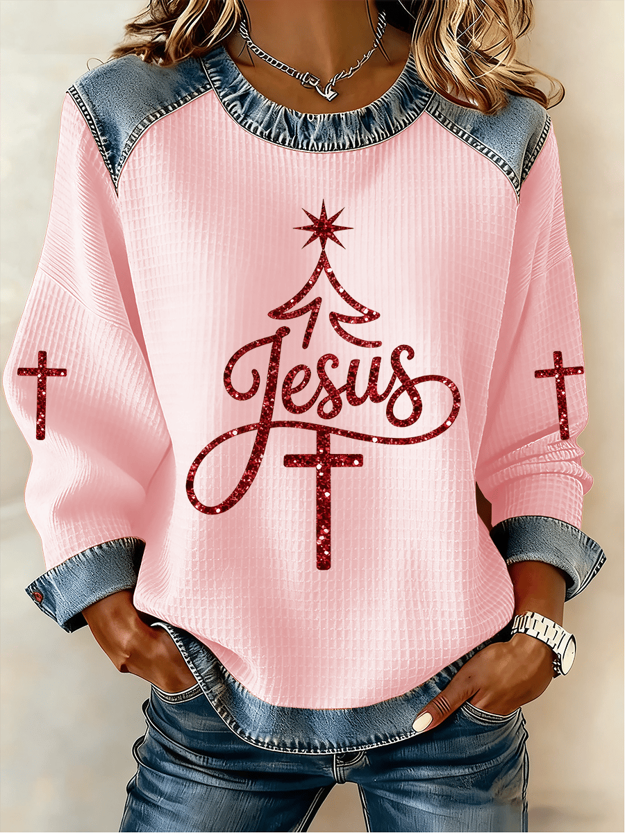 Women's Christmas Faith Print Sweatshirt