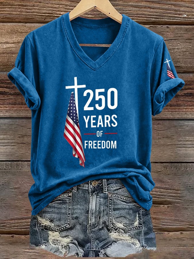 Women's Casual 250th Anniversary Print Short-Sleeve T-Shirt