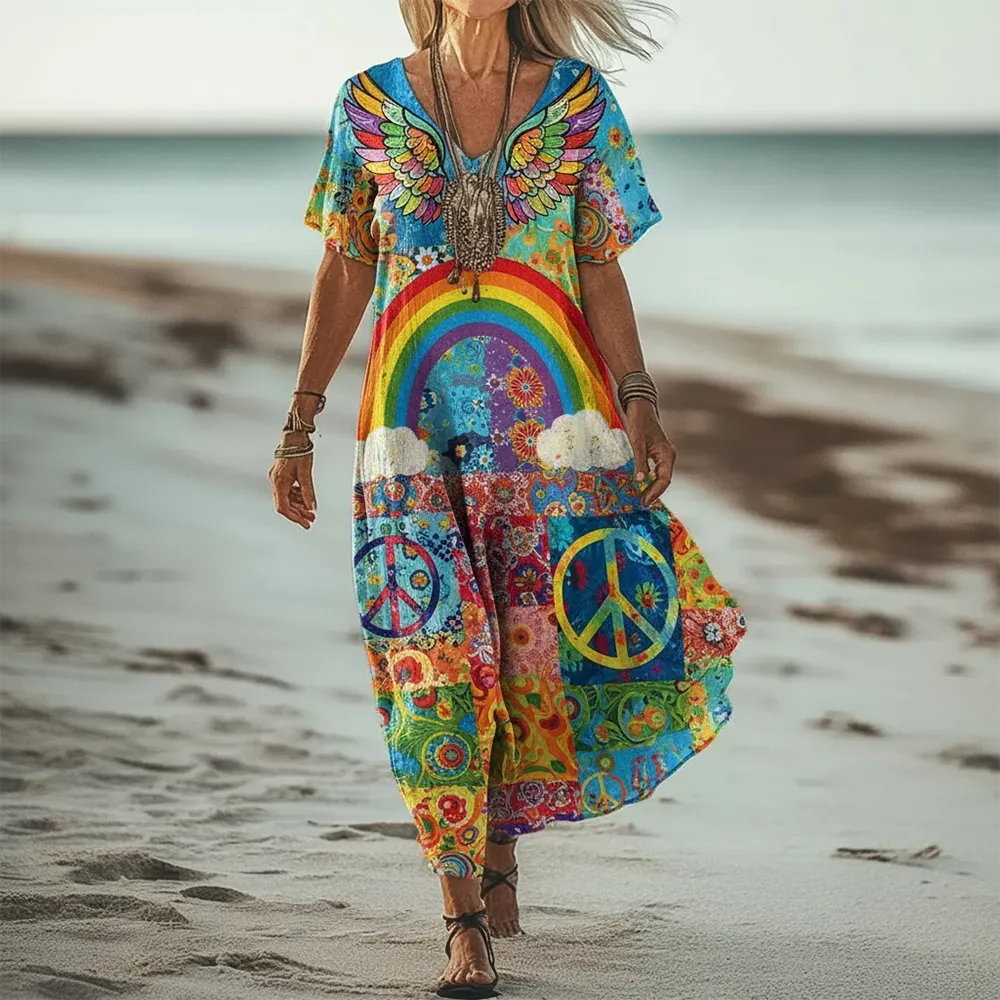 Women’s Loose Fit Bohemian Casual Maxi Dress