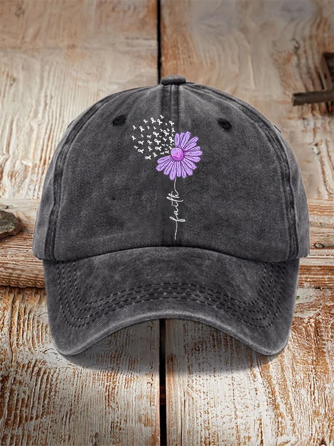 Purple Ribbon Alzheimer's Awareness Fighter Supporter Hat