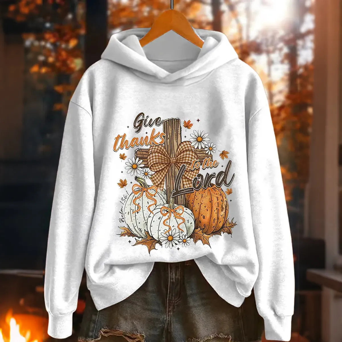 Women's Give Thanks To The Lord For He Is Good Psalm Hoodie