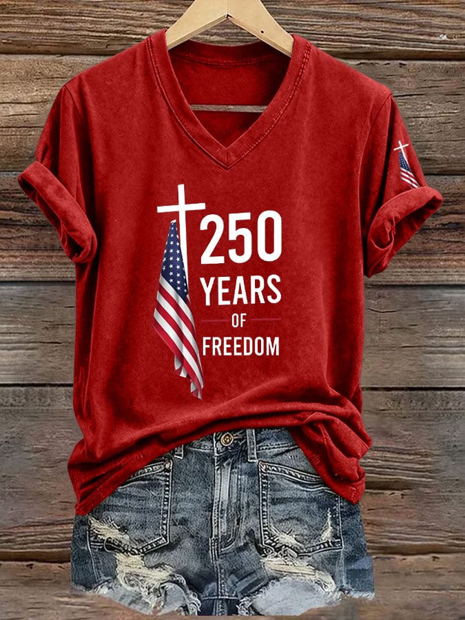 Women's Casual 250th Anniversary Print Short-Sleeve T-Shirt
