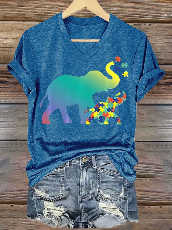 Women's Autism V-neck T-shirt