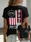 Women's Retro 250th Anniversary Print Casual T-Shirt