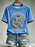 Women's Autism-Themed Casual Print Top