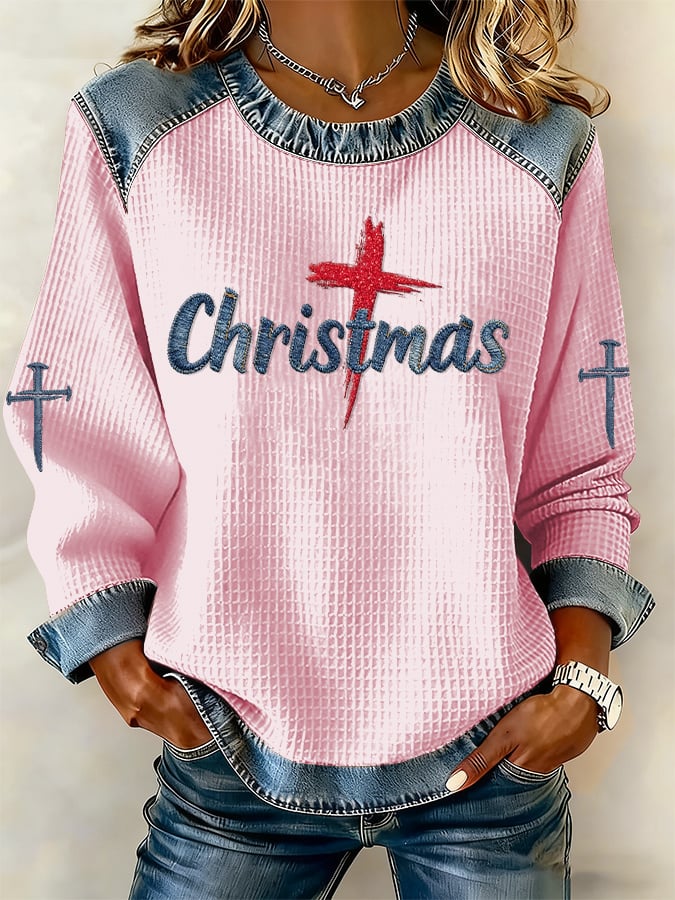 Women's Casual Christmas Merry Christmas Faith Sweatshirt