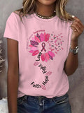 Women's Love Hope Fight Faith Print Shirt