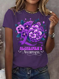 Women's Alzheimer's printed casual t-shirt