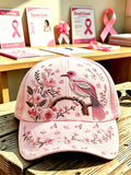 Pink Plaid Print Cap