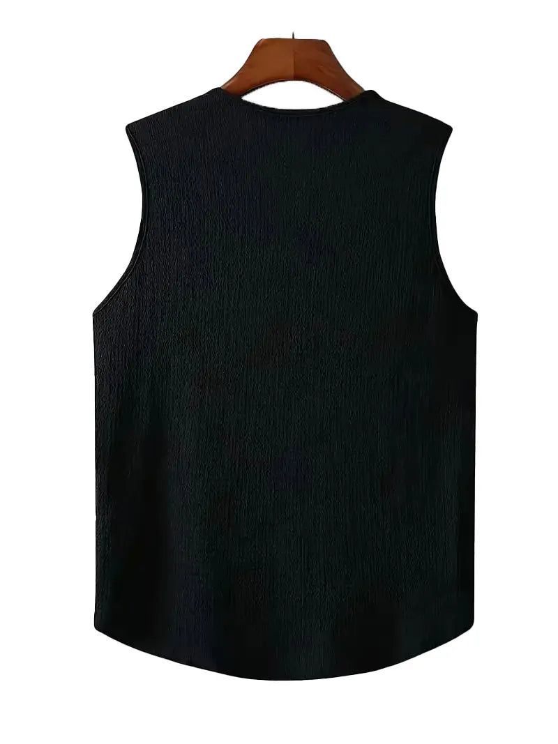 Men's Basic, Comfortable, Breathable, and Cooling Cotton-Linen Tank Top