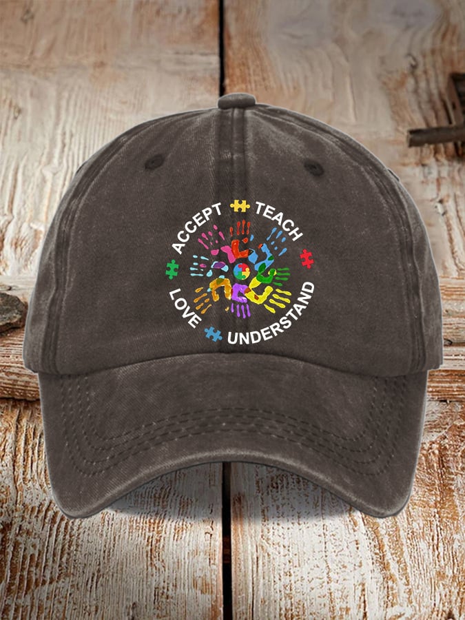 Women's Casual Autism Awareness Print Baseball Cap