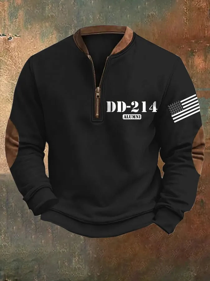 Men's Retro Veteran Zip Collar Sweatshirt