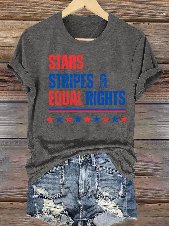 Women's  The Stars and Stripes Print T-Shirt