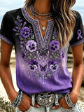 Women's Alzheimer's Awareness Floral Art Print Top