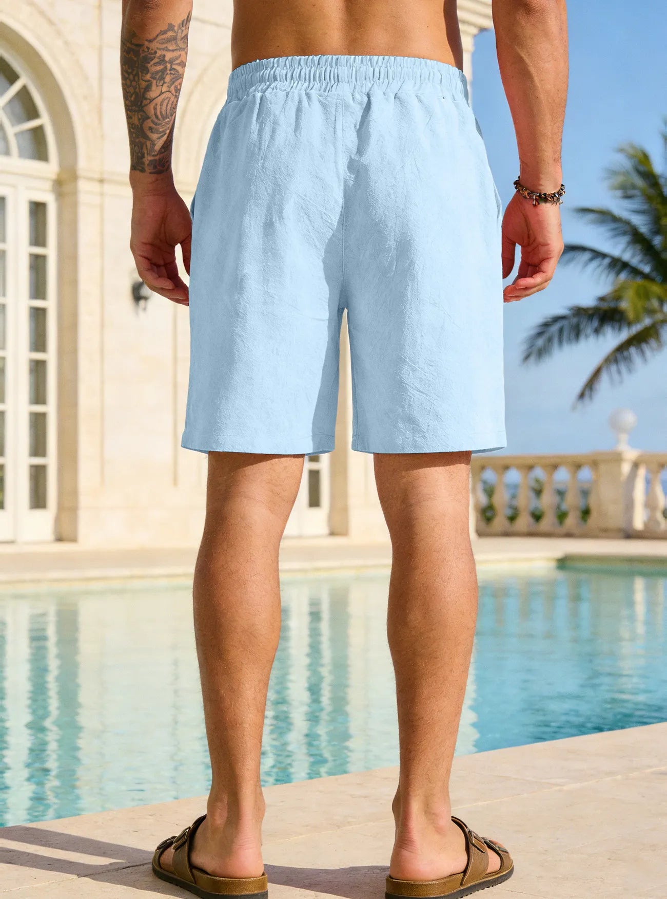 Men's Lightweight Loose-Fit Linen Shorts