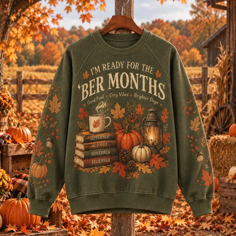 Women's Autumn Ber Months Seasonal Graphic Crewneck Sweatshirt