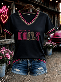 Women's Forever Our Queen of Country Print Short-Sleeve Top
