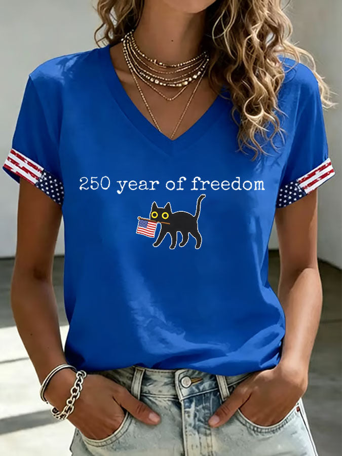 Women'S America Flag Print Casual T-Shirt