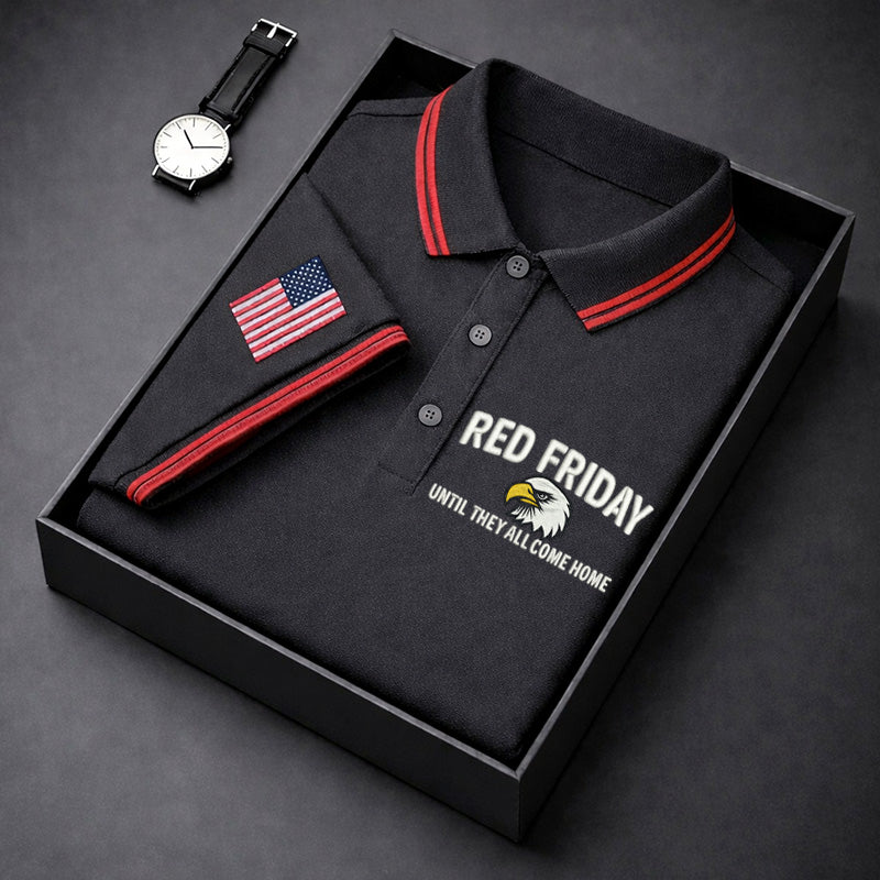 Men's Red Friday Printed Casual Polo Shirt